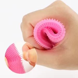 Flexible rosa Silikon-Spülbürste für effektive Küchenreinigung und einfache Fettentfernung