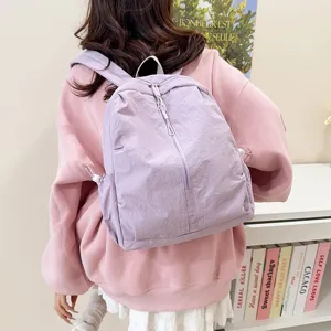Casual elafry lila sakidio platis gia kathimerino taxidi scholeio aplo design stylo