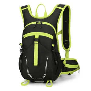 Lightweight black and lime green cycling backpack for outdoor running and marathon