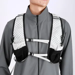 Lightweight outdoor sports running vest backpack with adjustable straps and mesh pockets