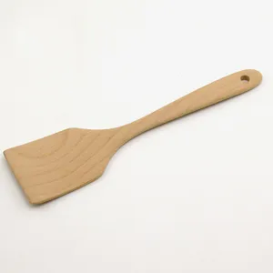 Natural Beech Wood Spatula Non Stick Wooden Cooking Turner Kitchen Stir Fry Pot Spatula Ergonomic Handle Kitchen Utensil