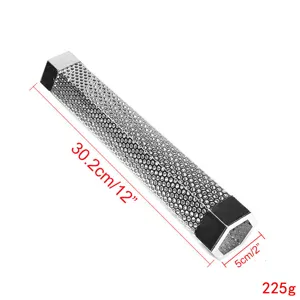 Tubo ahumador hexagonal de acero inoxidable de 12 pulgadas para parrillas de pellets