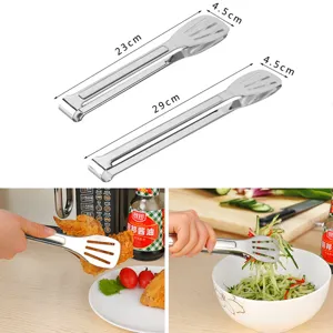 Edelstahl-Küchenzange für Grill, Brot und Salat in zwei Größen, 23 cm und 29 cm