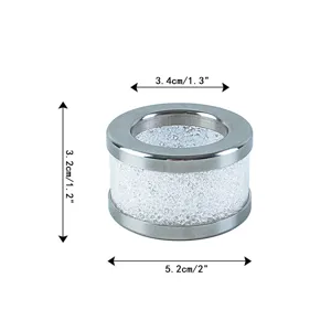 Detailed view of the crystal rhinestone napkin ring featuring exquisite alloy and sparkling stones.