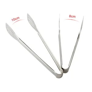 Detailansicht der Öffnungsweiten von 8 cm und 10 cm für Edelstahl-Küchenzangen.