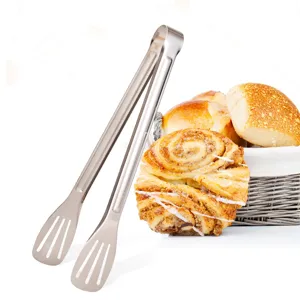 Hochwertige 23 cm Küchenzange aus Edelstahl zum Servieren von Brötchen und Gebäckstücken