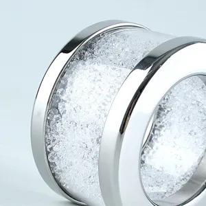 Crystal rhinestone napkin ring silver alloy napkin holder elegant table decor detail