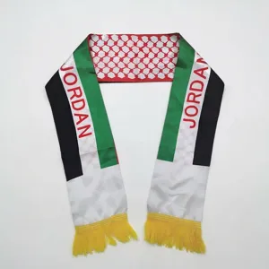 Jordanien Nationalflagge Satin-Polyester-Schal für Sportevents und Festivals