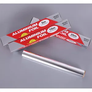 Drei Packungen Hochleistungs-Aluminiumfolie in 5m 10m 20m mit einer offenen Rolle