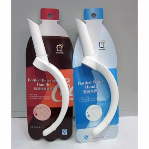 Ergonomic white plastic handles for large bottled water and soft drinks, 2-pack set