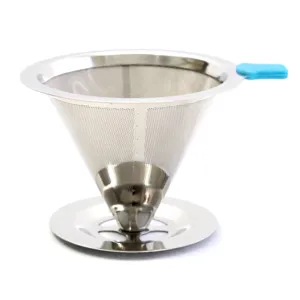 Edelstahl Kaffeefilter Detailansicht mit doppelter Schicht fuer praezisen Kaffee.