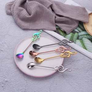 Creative Music Note G-Clef Coffee Spoon Stainless Steel Stirring Spoon For Dessert Tea Sugar Mirror Polished Small Gift