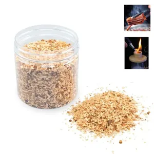 Natural fruit wood chips in a jar for cocktail smoking gun and BBQ grilling