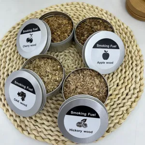 Whiskey cocktail smoking wood chips set, natural apple cherry oak hickory wood for smoker.