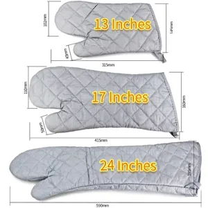 Heat Resistant Oven Mitts Long Sleeve Kitchen Baking Gloves Cotton Quilted Grilling Insulation Hand Protection For Home Bakery