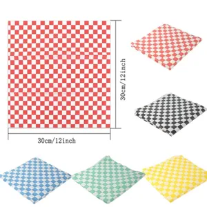 Fogli di carta oleata per alimenti a quadretti multicolori di dimensioni 30x30 cm