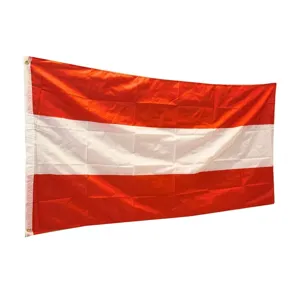 Grote 90x150cm Oostenrijkse nationale vlag van duurzaam polyester met metalen ogen