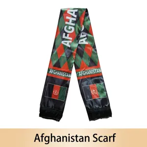 Écharpe en Satin Drapeau National de l'Afghanistan pour Femmes Hommes Écharpe Ethnique Imprimée Numérique Glands Décoration