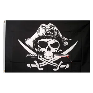 Jolly Roger Piratenflagge Totenkopf Und Gekreuzte Säbel Polyester Banner Mit Messingösen Für Halloween Party Garten Deko