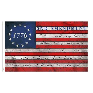 Vintage Amerikanische Flagge 2nd Amendment Betsy Ross Bennington 76 Banner 1776 Verfassungstext Polyester Dekor