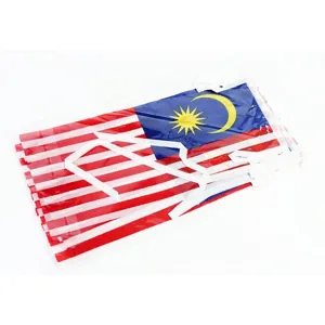 Nahaufnahme von Malaysia-Wimpelkette aus Polyester für die Nationalfeiertagsdekoration