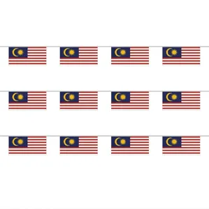 Malaysia Wimpelkette Nationalfeiertag Dekoration 15 Staaten Hängende Flaggen Polyester Lichtbeständiges Banner Für Büro Party
