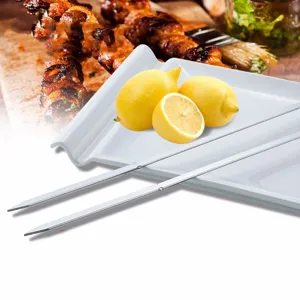 Professionelle 52 cm flache Grillspieße aus Edelstahl für schweres Fleischgrillen