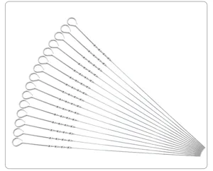 Set aus Grillspießen aus Edelstahl mit 9-förmigen Schlaufen und rutschfestem Twist-Design