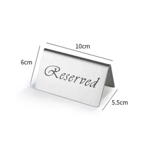 Professioneel gereserveerd bordje van roestvrij staal met afmetingen van 10x6x5,5 cm groot