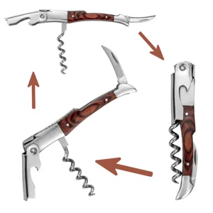 Μηχανισμός αναδίπλωσης βήμα προς βήμα ενός επαγγελματικού ανοιχτηριού από ξύλο ελιάς