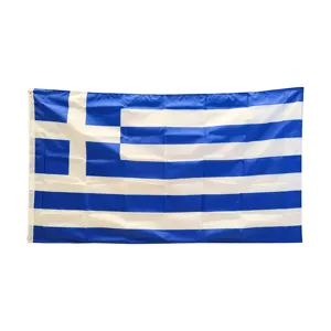 Bandiera della Grecia 90x150cm in poliestere con occhielli in ottone per appendere