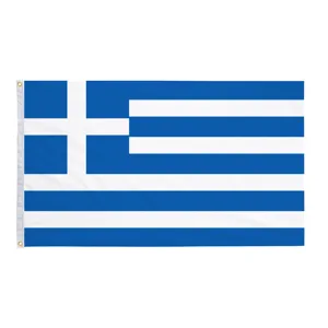 Bandiera Nazionale Grecia Strisce Bianche Blu Con Occhielli In Metallo Bandiera In Poliestere Resistente Per Eventi All'aperto