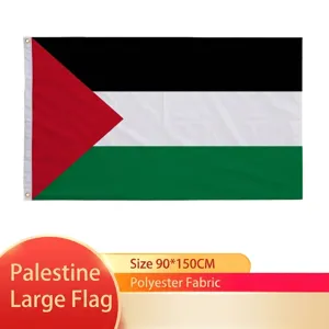 Palästina Nationalflagge Hochwertiges Polyester Pongee Siebdruck Banner Für Outdoor Indoor Unterstützung Festival Dekoration