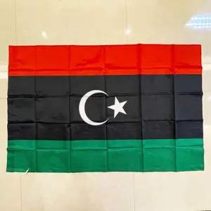 Langlebige Libyen Nationalflagge 3x5ft aus hochwertigem Satin für festliche Dekoration