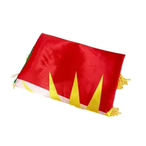 Premium 90x150cm Kurdistan flag with vibrant yellow tassels and sun emblem pattern