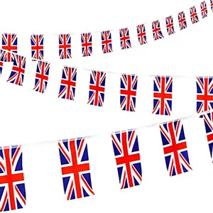 British Union Jack bunting flags for festive party decorations and celebration events