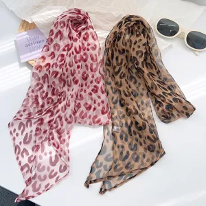 Retro-Seidenschal mit Leopardenmuster in Rot und Braun für Damen Modeaccessoire