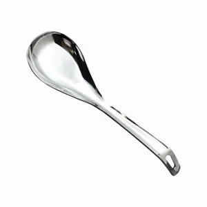 Stainless Steel Thickened Soup Spoon Korean Style Long Handle Large Porridge Rice Serving Spoon For Kitchen Home Dining