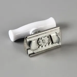 Macro view of adjustable stainless steel jar opener gear mechanism