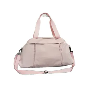 Stylish pink sports yoga gym bag with adjustable shoulder strap and dual handles