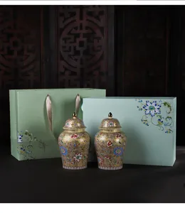 Set di barattoli di ceramica vintage con elegante confezione regalo e borsa abbinata