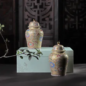 Barattolo di Tè in Ceramica Vintage Stile General Jar Con Coperchio Ermetico Retro Floreale Smalto Porcellana Contenitore per Alimenti Cucina Decorazione Regalo