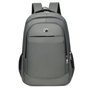 Large capacity grey business backpack for laptop and travel, minimalist design