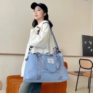 Bolso de viaje y deporte acolchado azul claro de gran capacidad