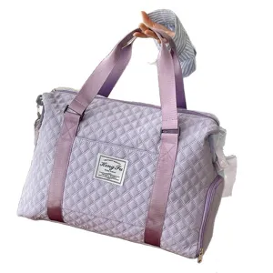 Bolsa de viaje acolchada violeta de gran capacidad para viajes y deporte al aire libre