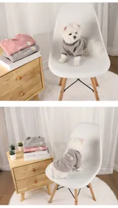 Cozy fleece pet clothes with cute daisy embroidery, warm two-legged dog apparel for small pets.