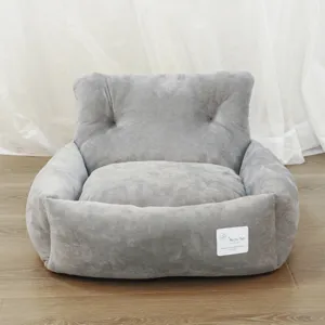 Plush Pet Sofa Bed Soft Crystal Flannel Car Travel Seat For Dogs And Cats Comfortable Warm Nest Pet Supplies