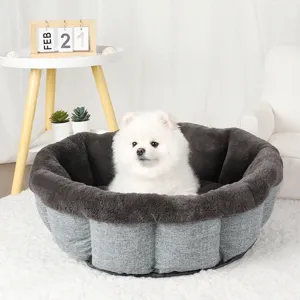 Pet Bed Warm Tart Dog Bed Soft Plush Cat Bed Comfortable Sleep Pet Cushion For Small Medium Dogs And Cats Winter Indoor Use