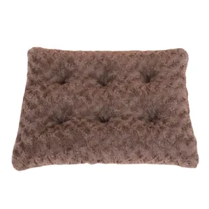 Weiche braune Haustiermatte mit Rosenstruktur und gestepptem Design für kleine Hunde