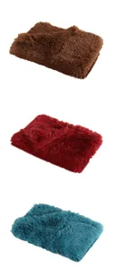 Soft long plush pet blanket for dogs and cats, cozy fuzzy fleece mat, multi-purpose use.